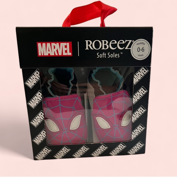 Robeez Marvel Spider-Man Soft Soles Baby Shoes - Pink Ghost-Spider (0-6 Months) - Picture 1 of 11